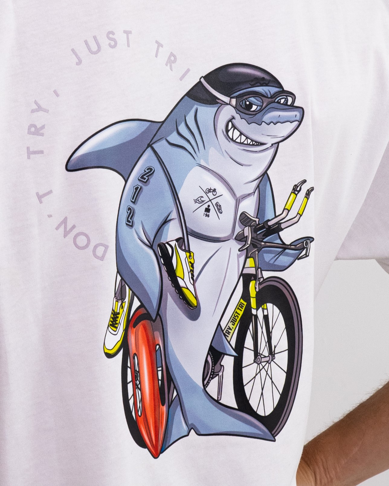 Camiseta Oversize Shark Hombre White 3