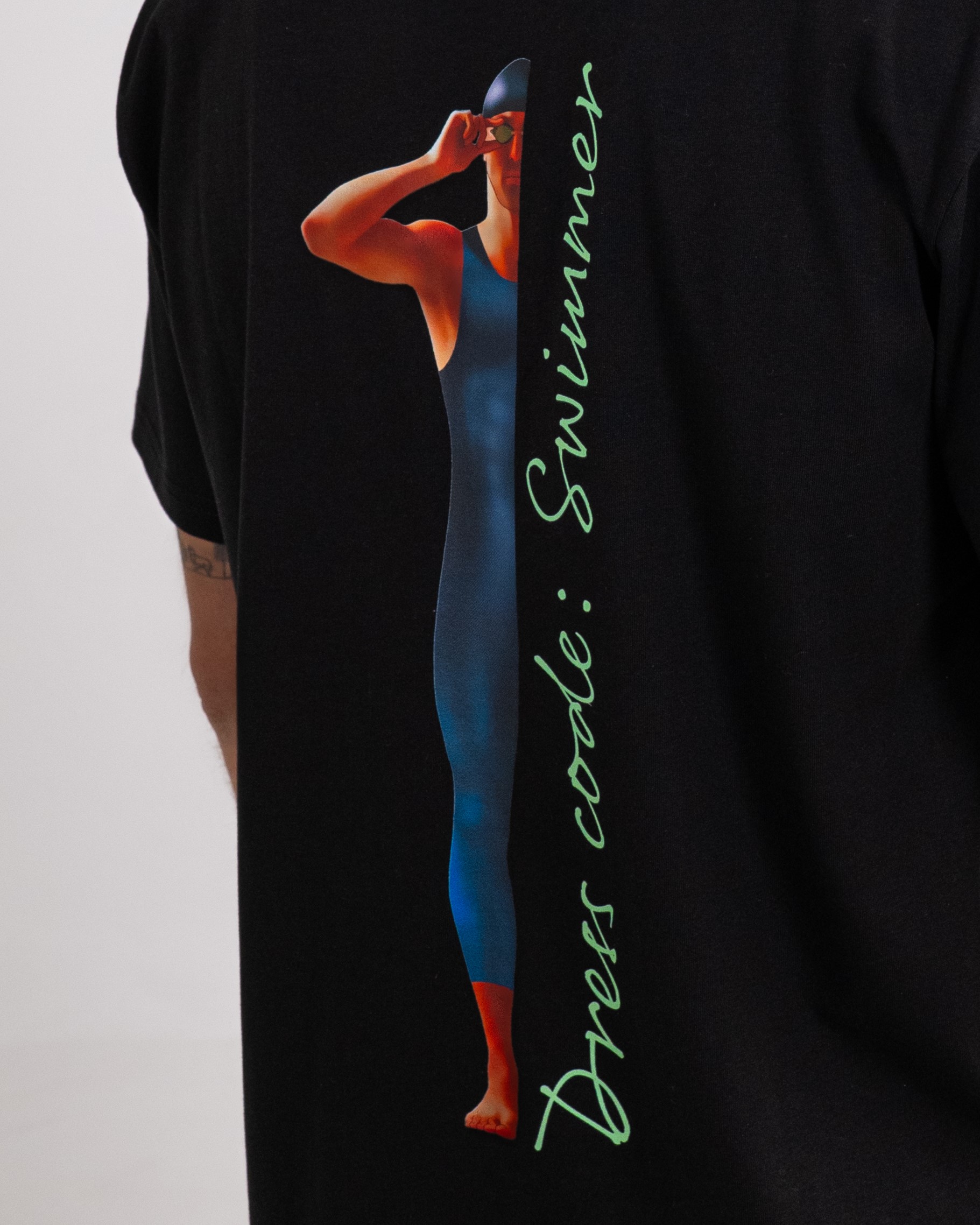 Camiseta Regular Dress Code Swimmer Hombre Black 3
