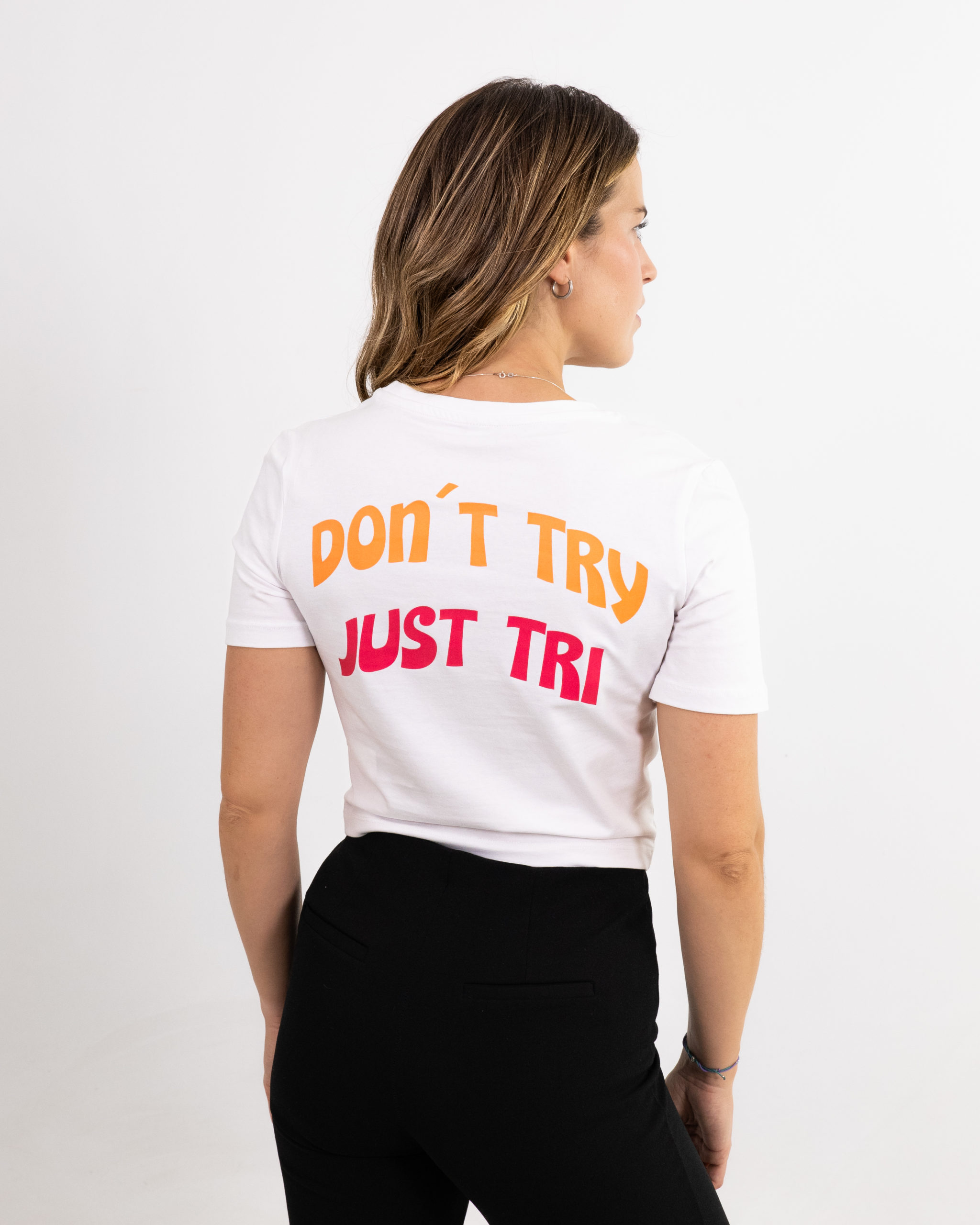 Camiseta Crop Just Tri Mujer White 2 scaled