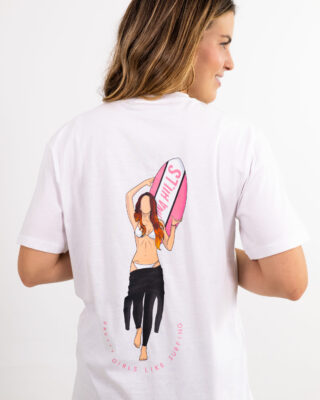 Camiseta Regular Pretty Girls Like Surfing Mujer