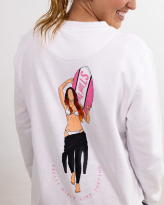 Crewneck Regular Pretty Girls Like Surfing Mujer