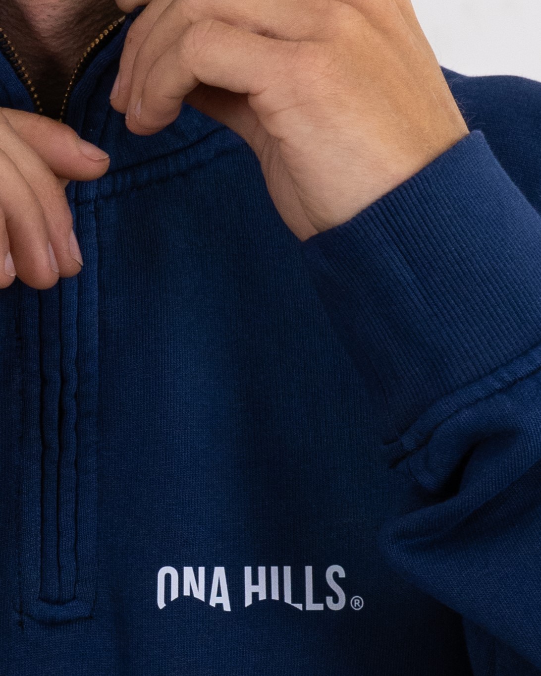 Crewneck Zip Hombre Marino 3