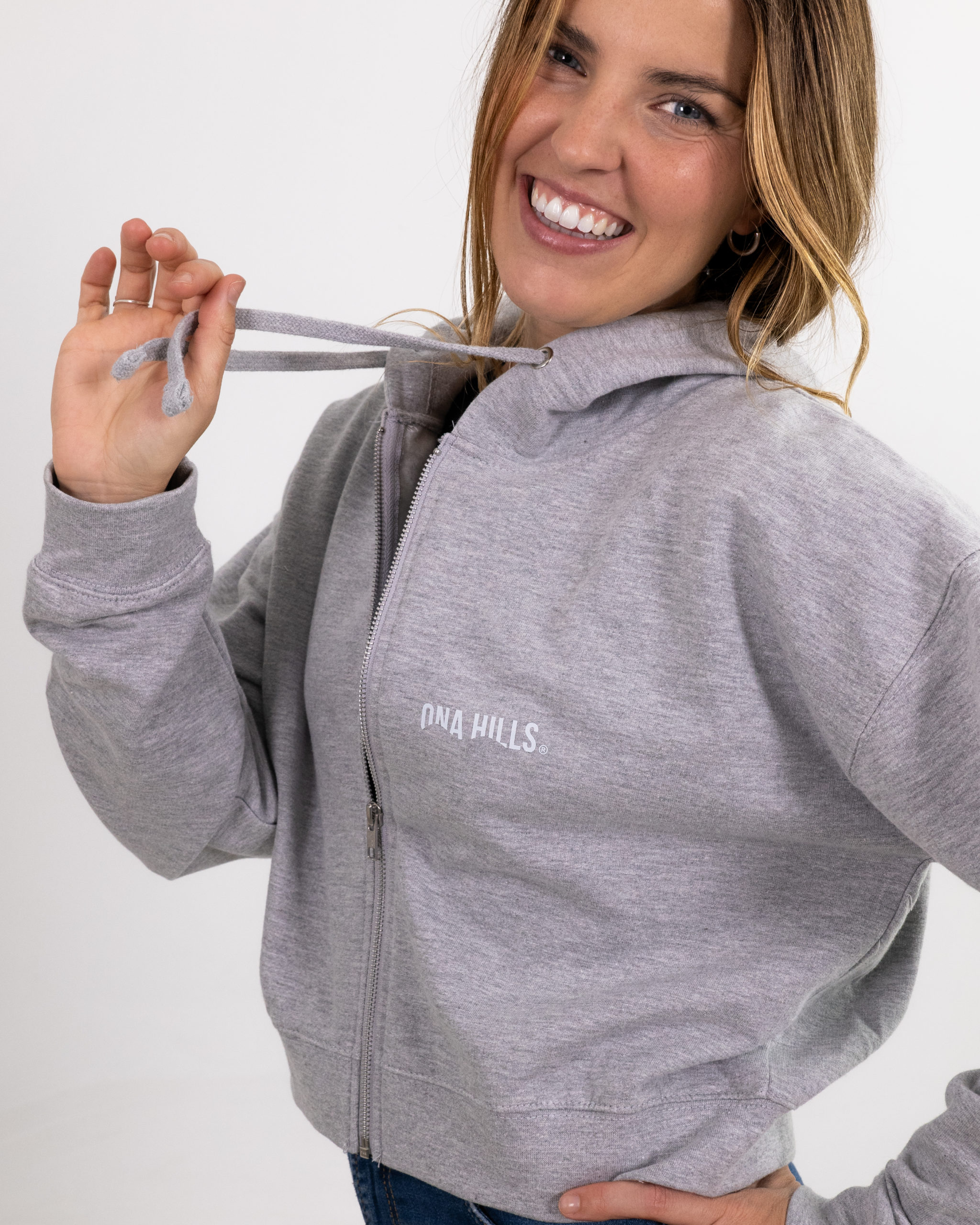 Hoodie Crop Mujer Grey 2 scaled