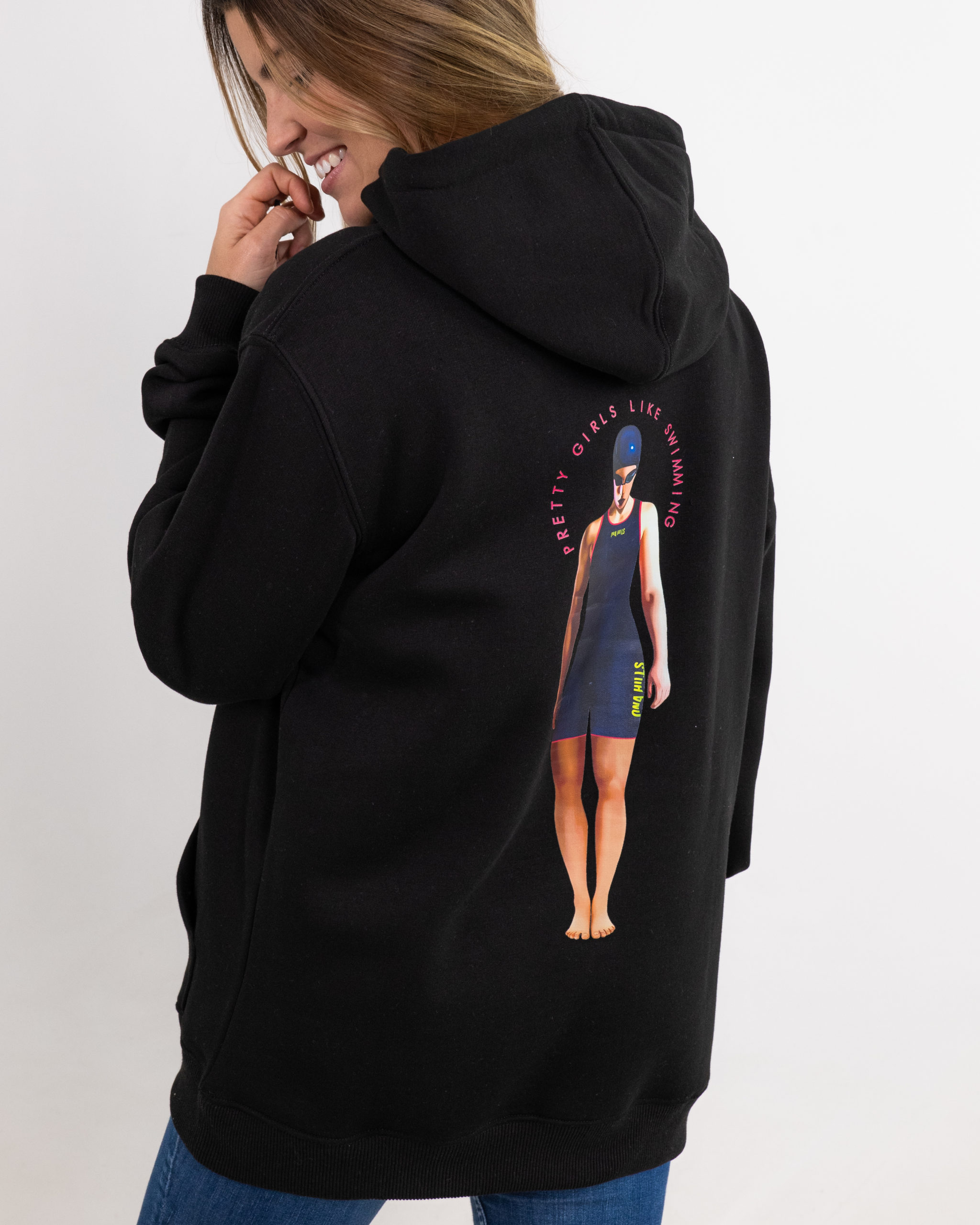 Hoodie Regular Pretty Girls Swim Mujer Black 2 scaled